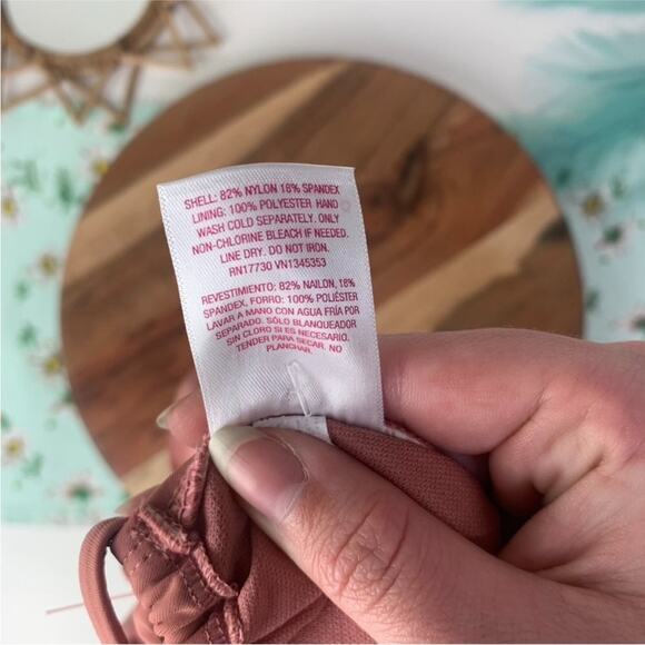 NEW TARGET XHILERATION Blush Pink Plunge Triangle Ruffle Tie Bikini Swim Top XL - Picture 7 of 11